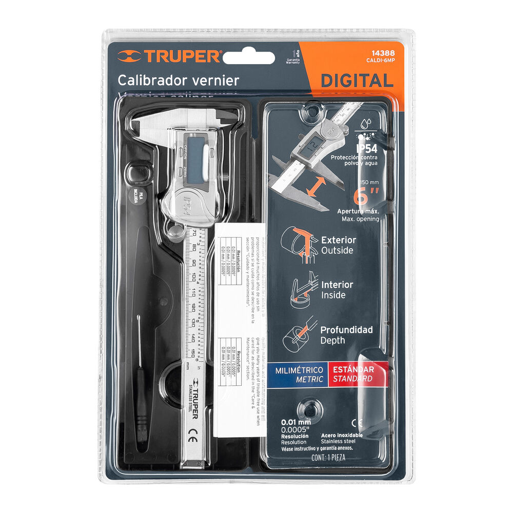 Truper Pie De Metro Acero Digital Caldi-6mp 150mm/6 image number 1.0